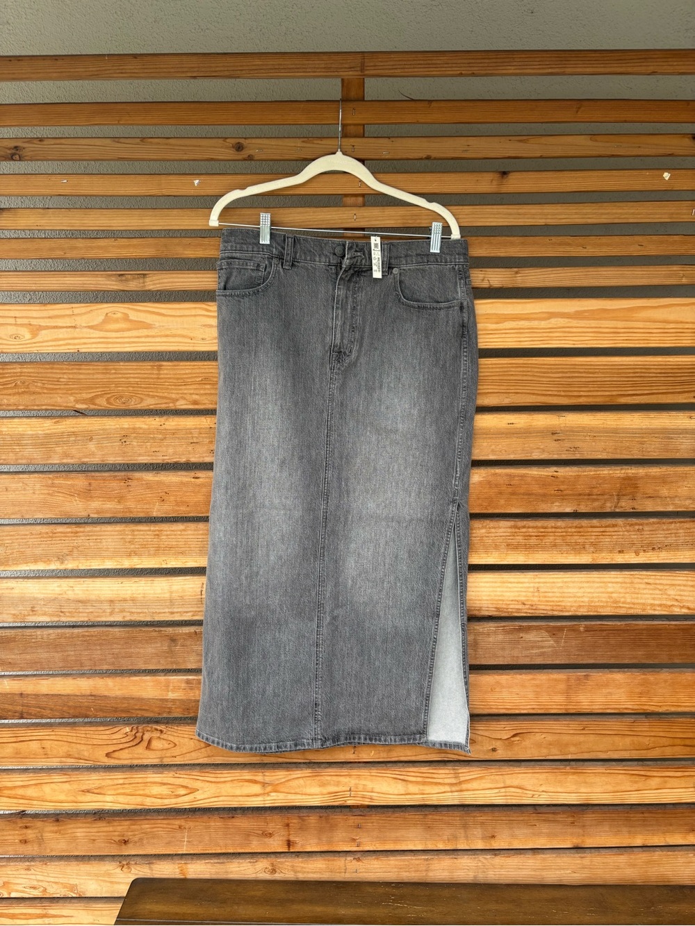 Madewell Gray Denim Skirt